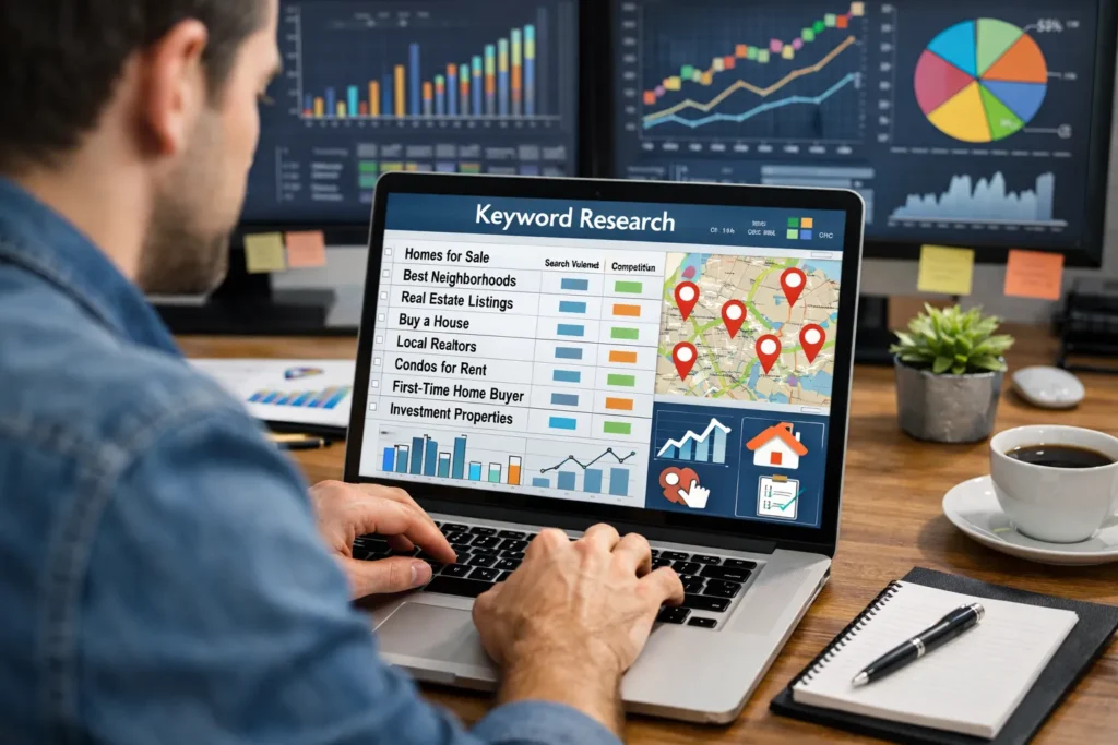 Real estate keyword research focused on buyer and investor intent