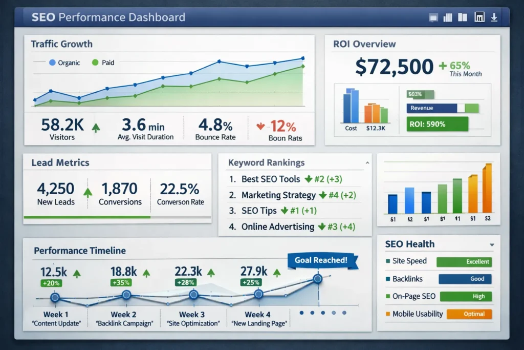 Tracking SEO KPIs, ROI and growth for real estate websites
