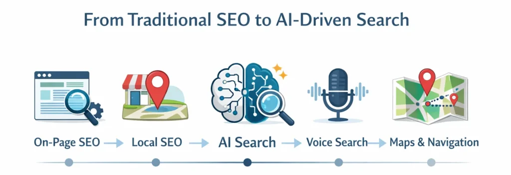 Evolution of real estate SEO from traditional search to AI-driven discovery