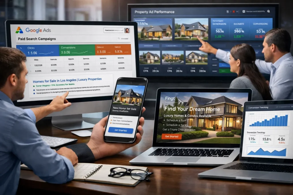 Paid ads and SEO integration for real estate marketing campaigns