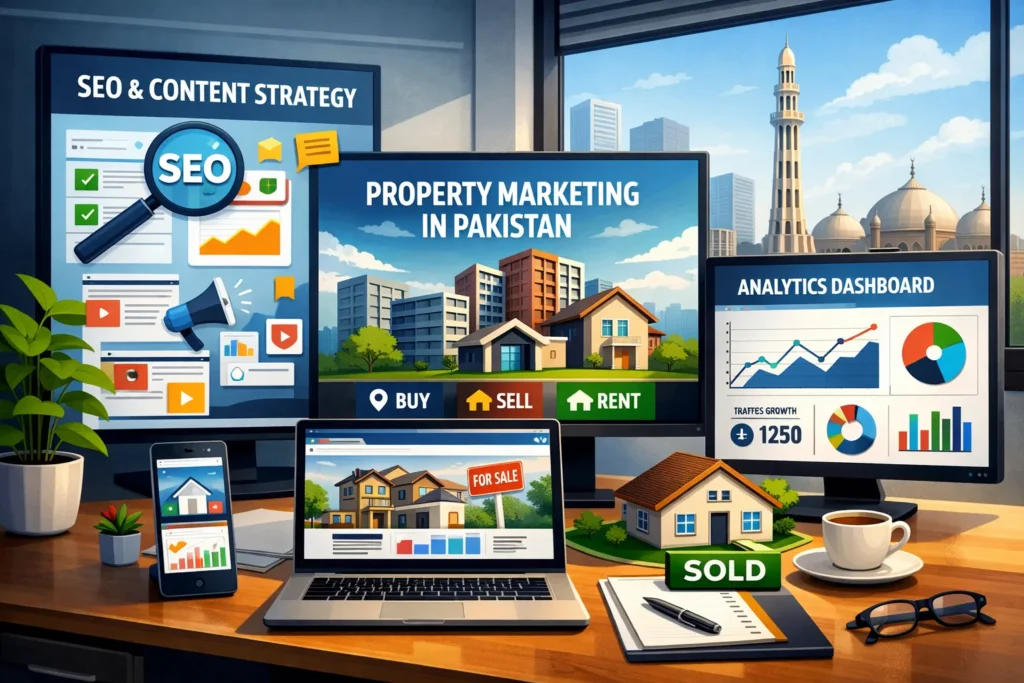Property marketing services Pakistan using SEO and digital marketing