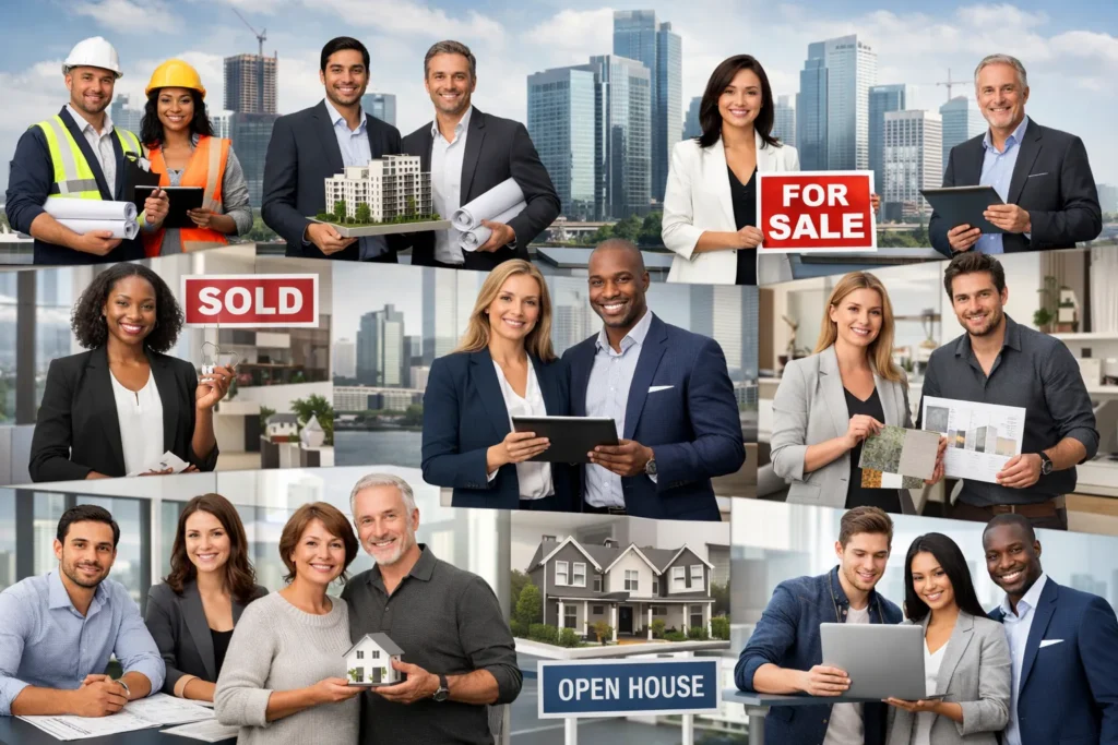 Real estate developers, agents, investors, and property businesses served