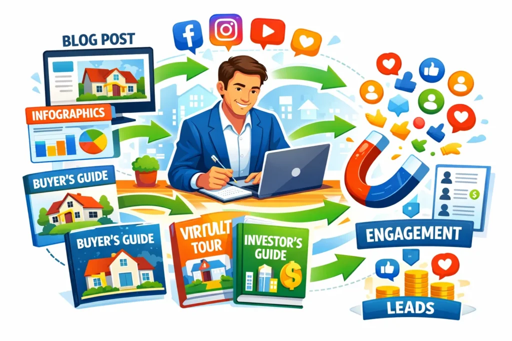 Agent creating blogs, videos, infographics, guides