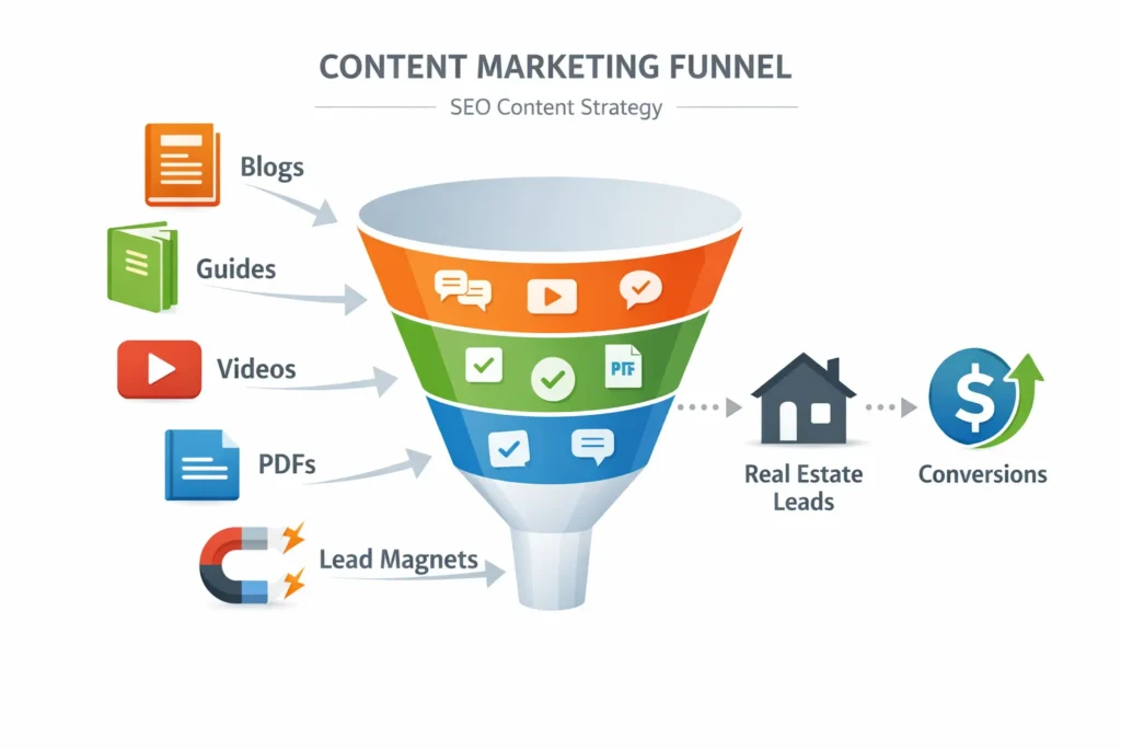 SEO content strategy for real estate authority and lead generation