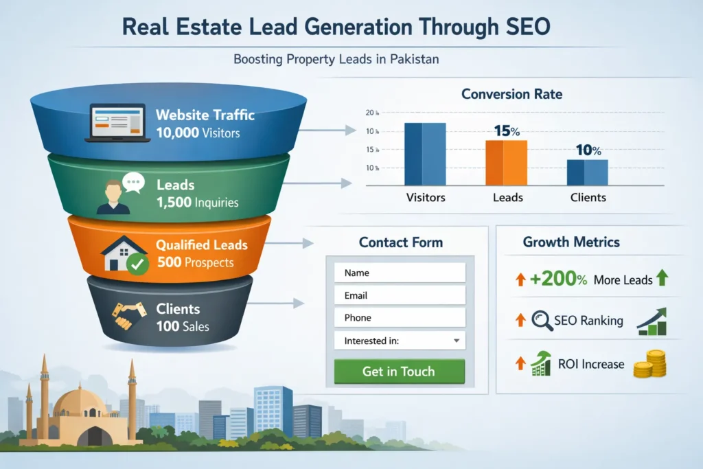 Real estate lead generation Pakistan through SEO