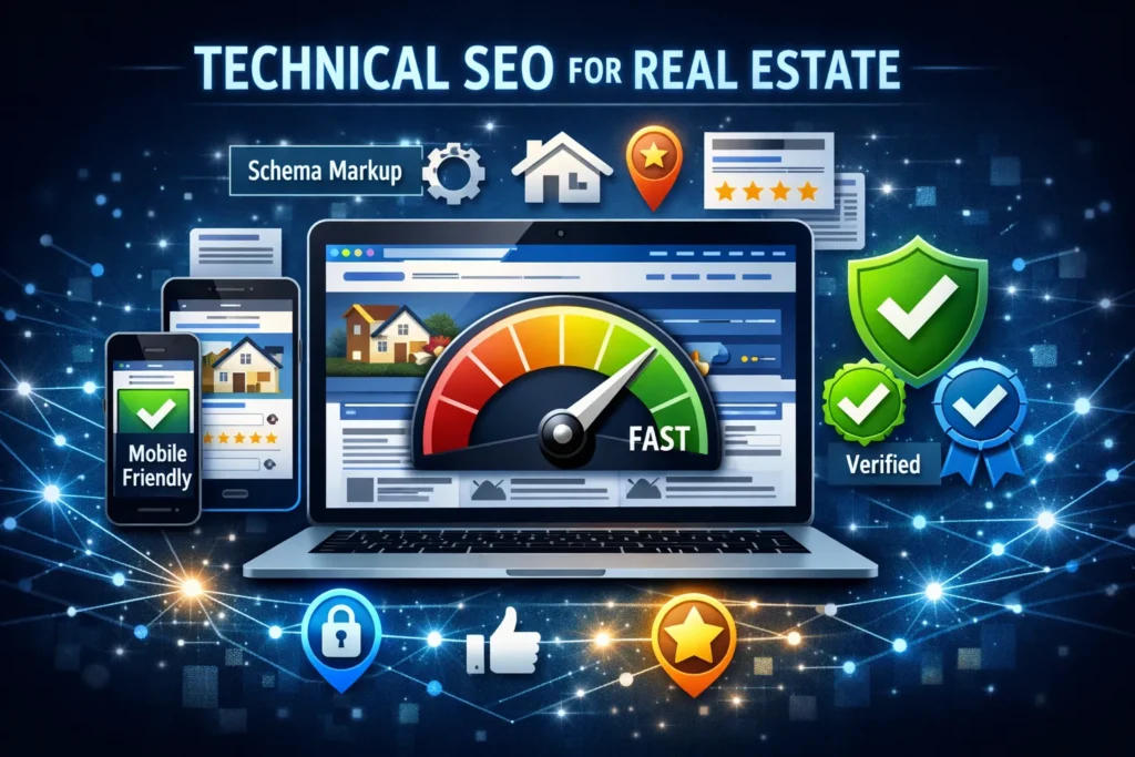 Website with mobile, speed, schema, trust badges