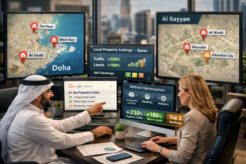Local and global SEO strategies for property businesses in Qatar
